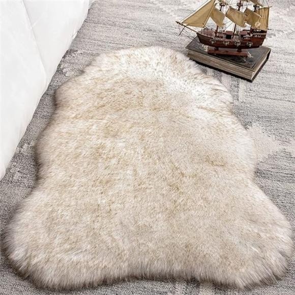Fluffy Soft Faux Fox Fur Area Rugs for Bedroom Livingroom Kids Room Decor - Picture 7 of 7